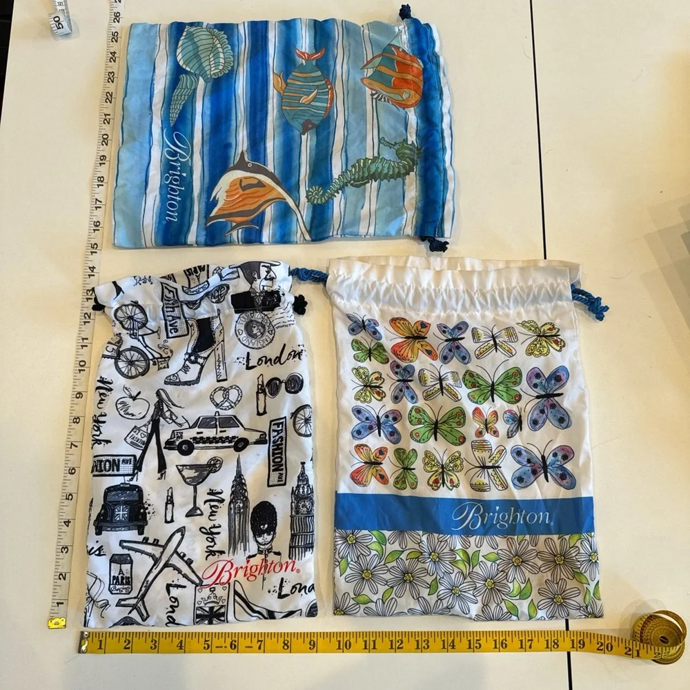 Brighton Shoe Bags - Blue, White, Multicolor